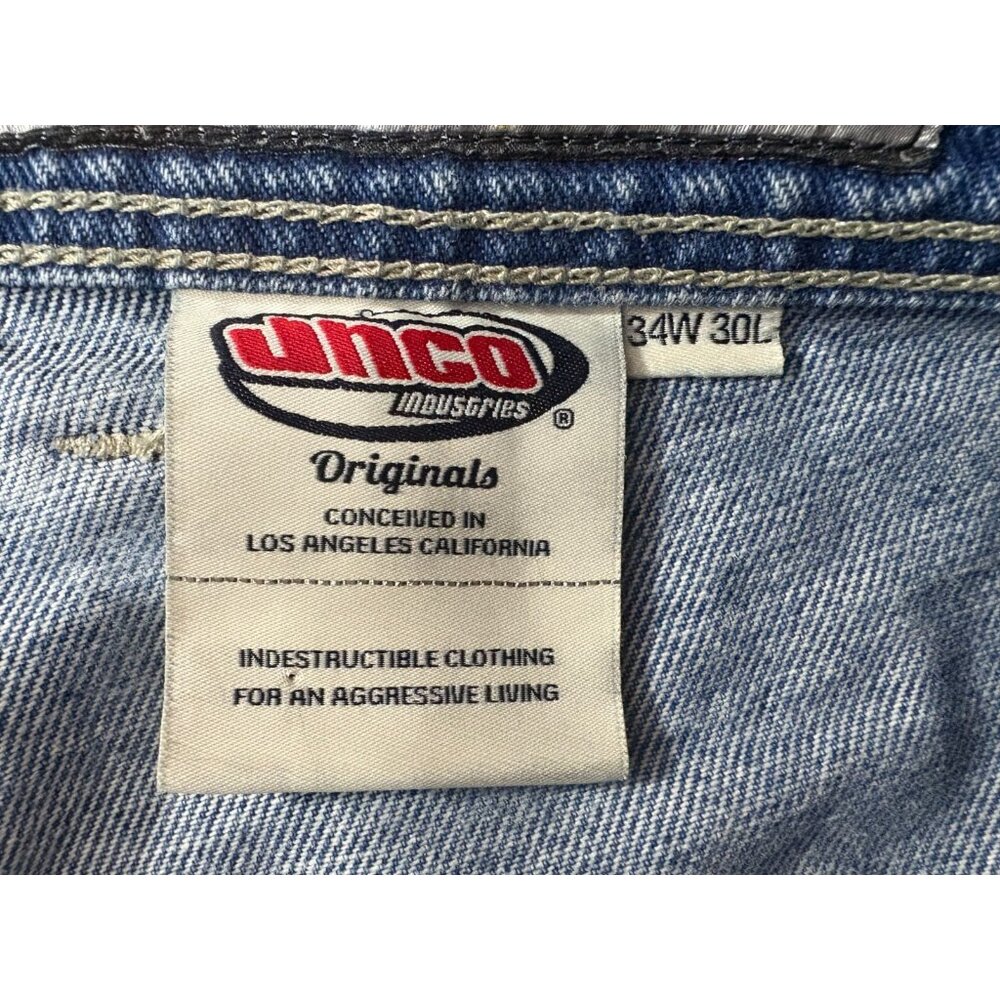 JNCO Rollin’ 26” baggy jeans size 34 x 30 color dark stone Y2K Vintage - Picture 2 of 7